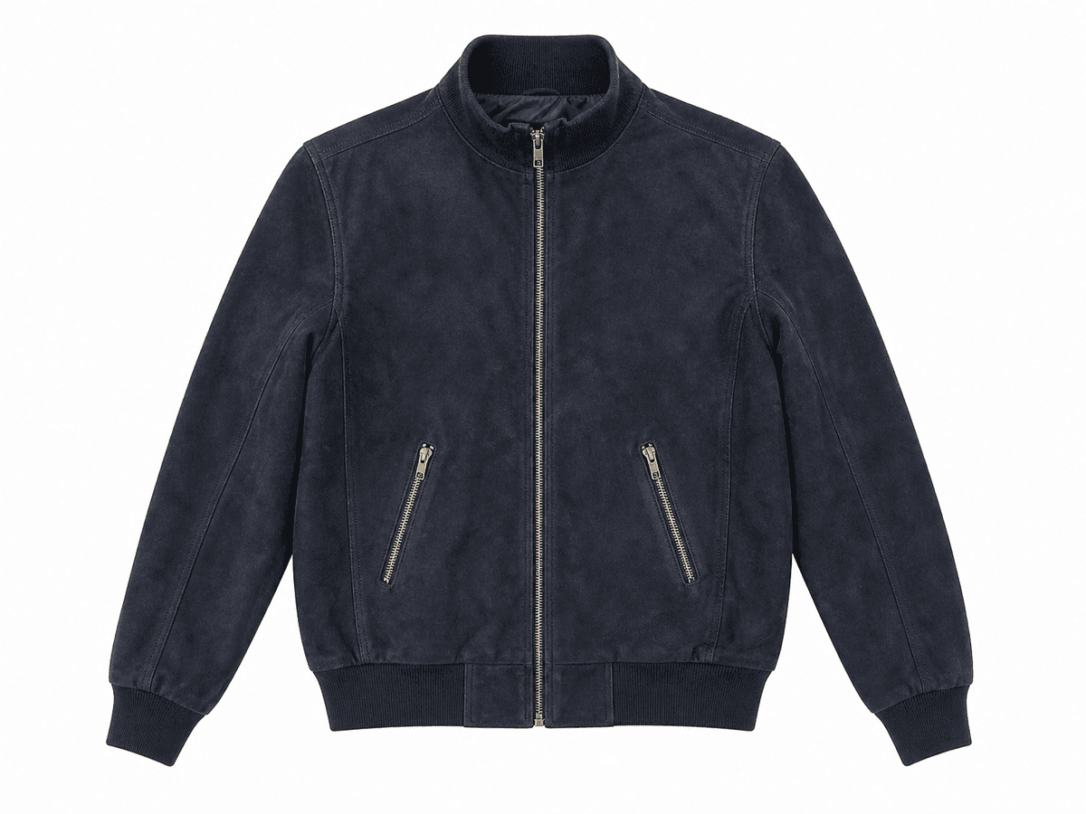 Suede – Navy Zipper Polo